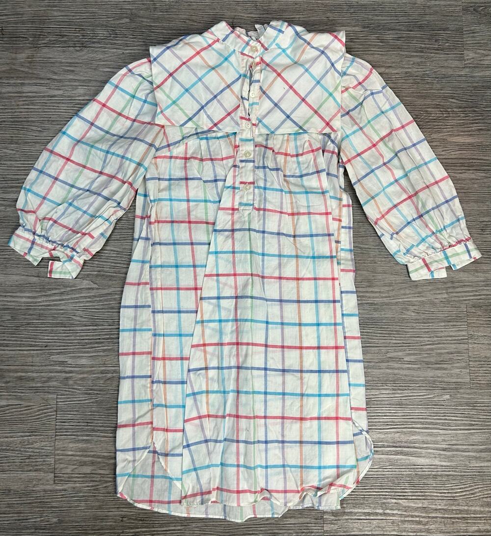 Vintage Neiman Marcus Juli of Slumbertogs Plaid Dress Nightgown Petite Cottage